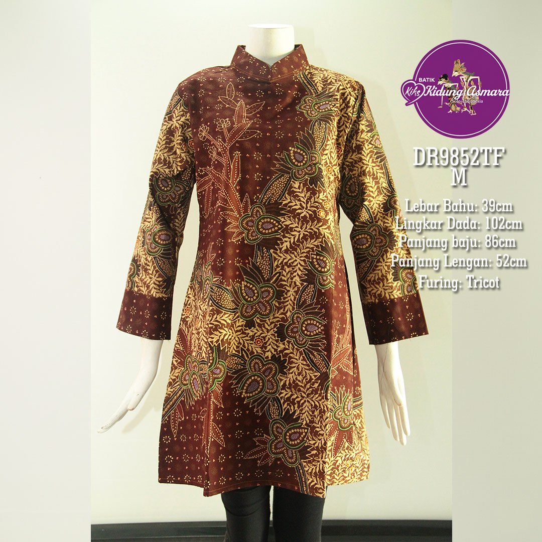 Atasan Batik Tulis Wanita Kerah Shanghai Size M - DR9852TF - Gambar 2