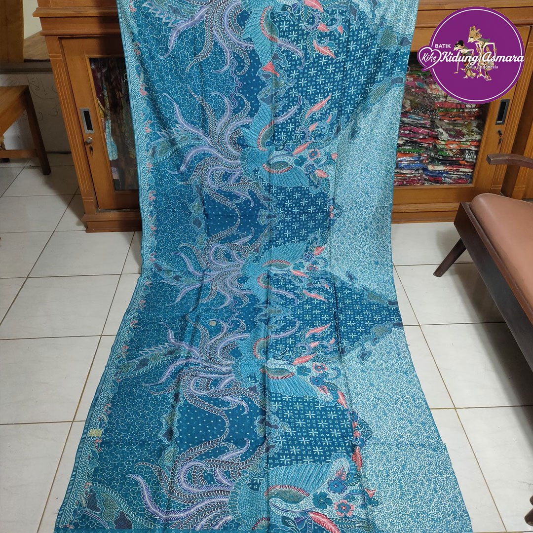 Kain Batik Tulis Sutra Twis Motif Manuk Hong Sekar Jagad – K3754TSUW - Gambar 2