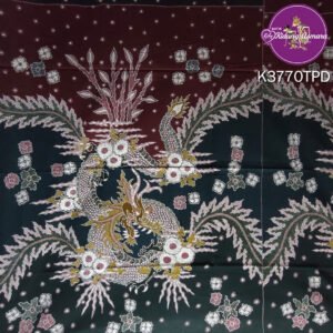 Bahan Kain Batik Tulis Motif Naga Kusuma Pola Kemeja Tangan Pendek
