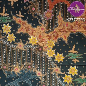 Batik tulis bahan kain motif udan liris jagad kusuma pola kemeja lengan pendek