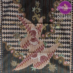 Bahan baju kain batik tulis pola kemeja lengan panjang motif Parang Liris Slobog Kusuma