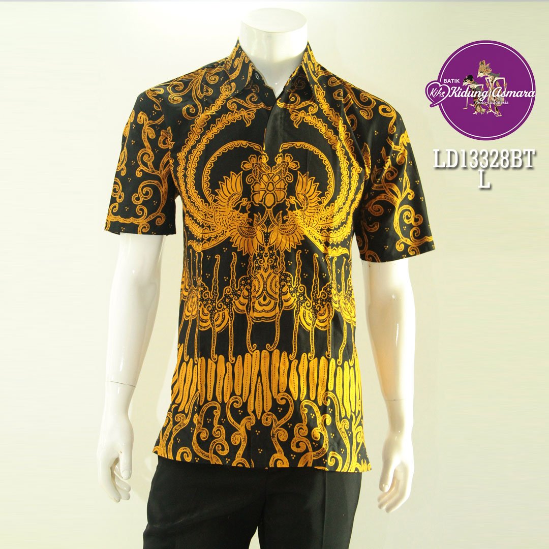 Kemeja Batik Pria Lengan Pendek Motif Cendrawasih Kembar Mandala - LD13328 - Gambar 2