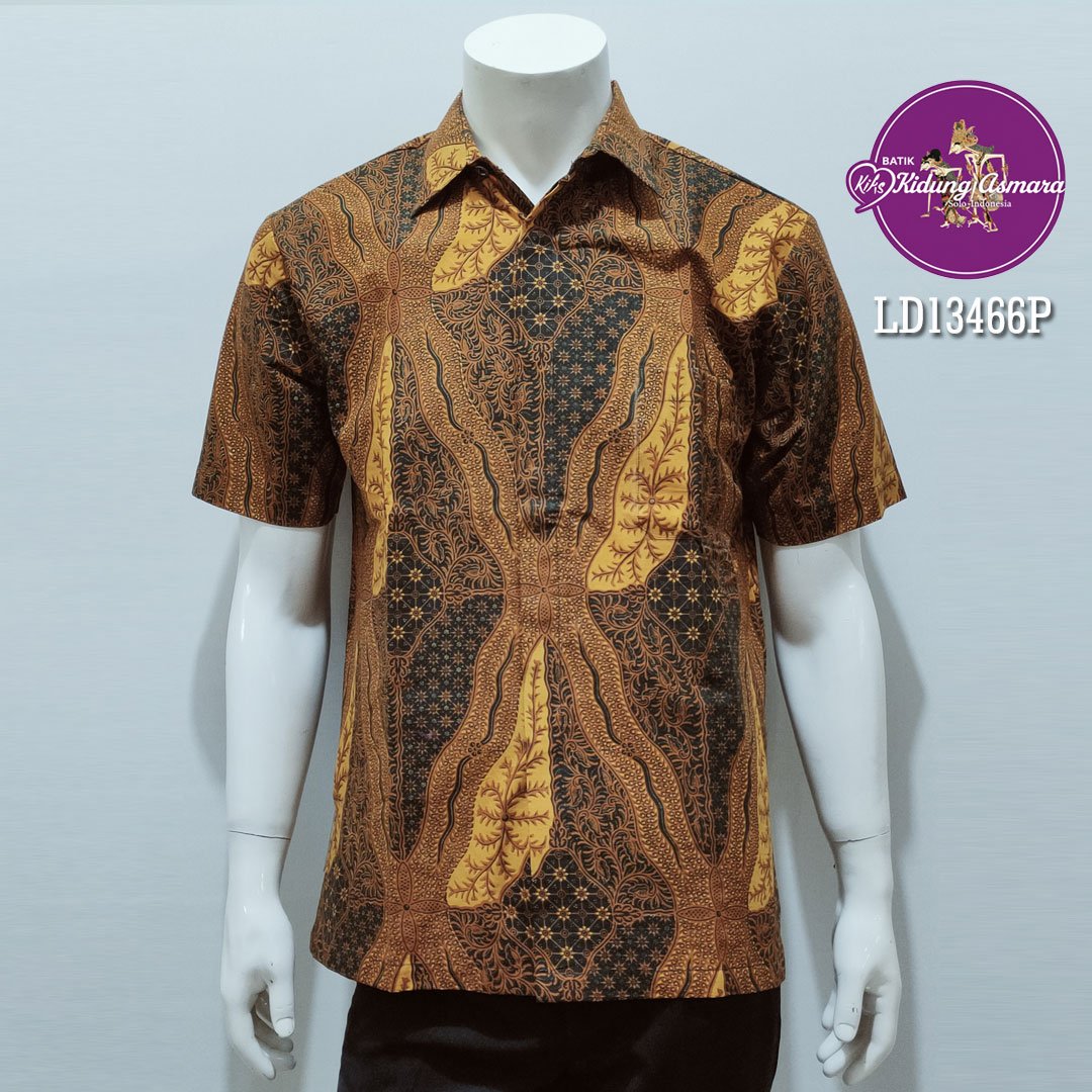 Kemeja Batik Pria Lengan Pendek Motif Klasik Tedja Kusuma - LD13466 - Gambar 2
