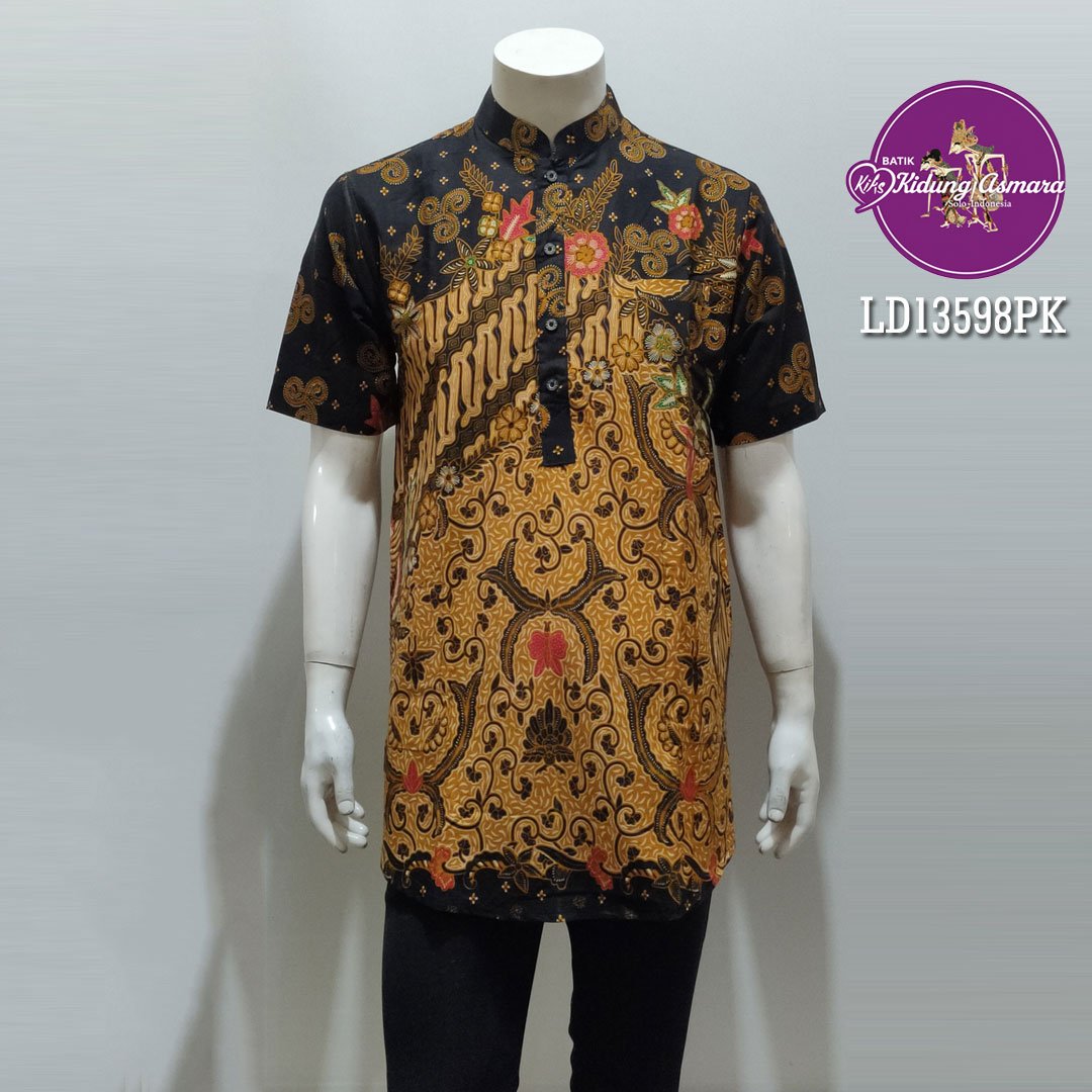 Kurta Batik Pria Lengan Pendek Motif Parang Jagad Wibawa - LD13598 - Gambar 2