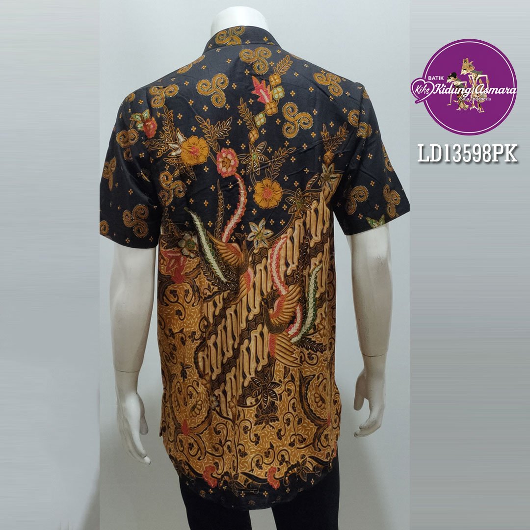 Kurta Batik Pria Lengan Pendek Motif Parang Jagad Wibawa - LD13598 - Gambar 3