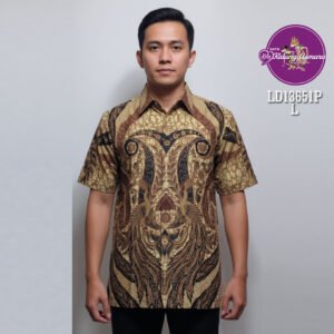Atasan batik pria tangan pendek motif cendrawasih lelana