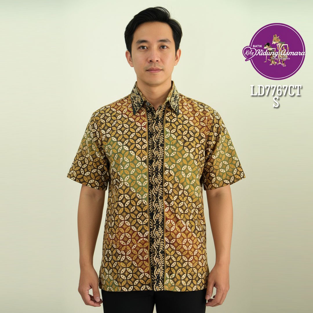 Atasan batik pria size S motif Kawaung warna gradasi