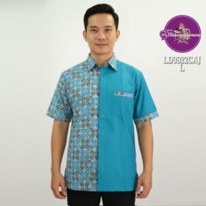 Batik pria kombinasi polos motif kawung